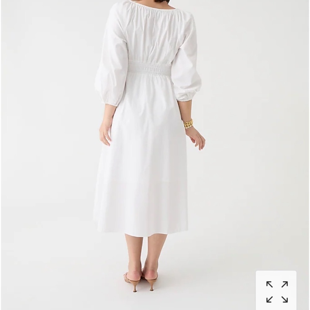 New - J Crew retail store white poplin dress with pockets - Picture 2 of 7